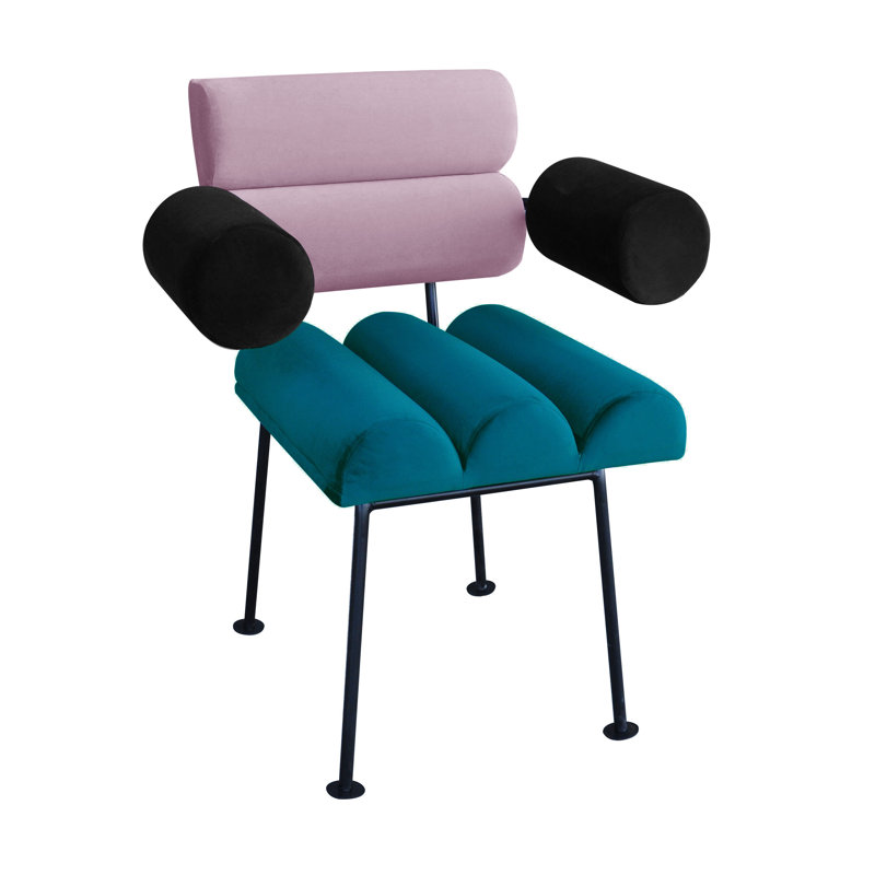 Roll & Roll Velvet Armchair