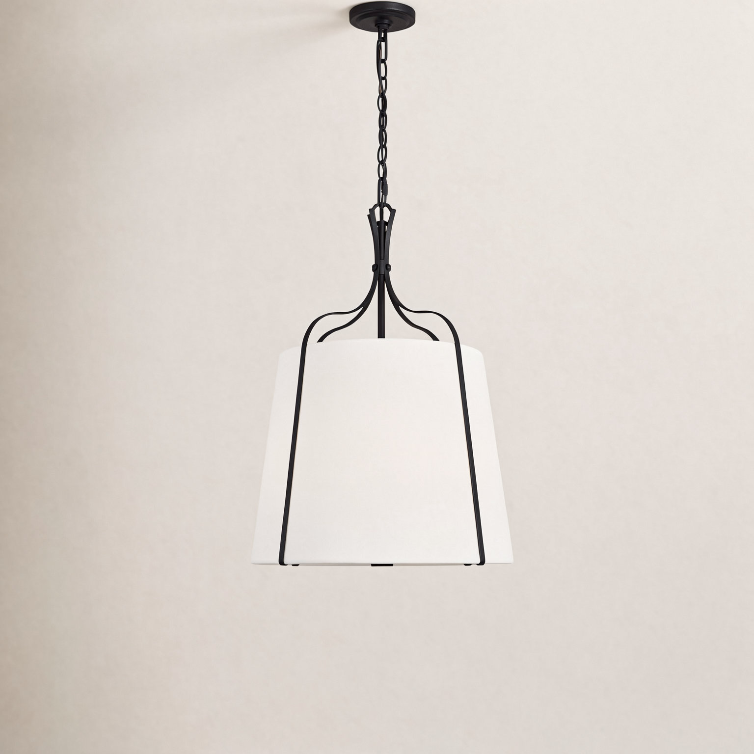 Single Light Dimmable Pendant, Smith Steel, 24.75" H x 18.25"W x 18.25" D