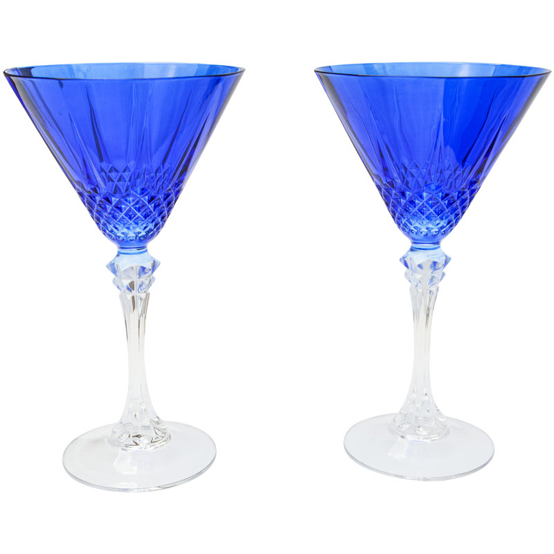 14oz. Handmade Crystal Martini Glass Set