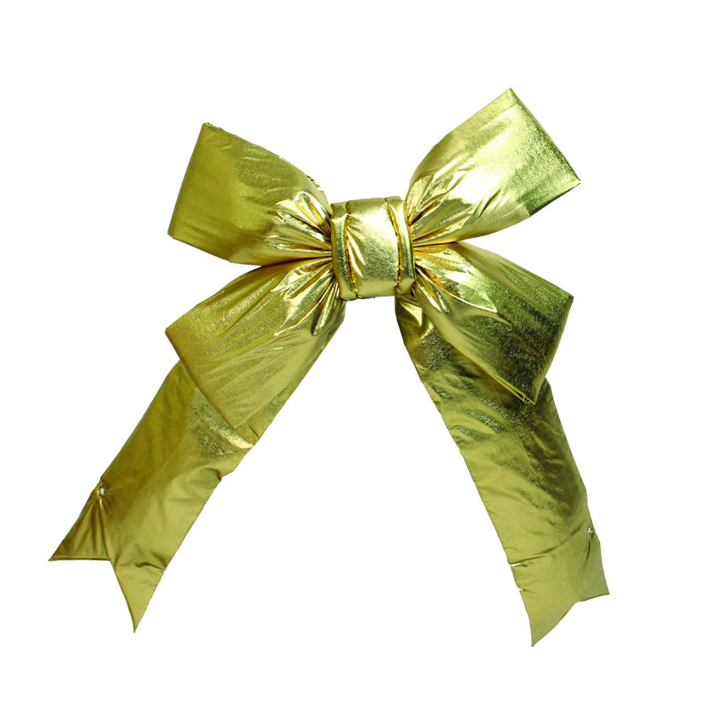 Lamé Indoor Commercial Christmas Bow, 30" H x 24" W x 7" D, Silver
