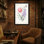 Plantes et fleurs, tulipe rose et jacinthe mauve, imprimé floral