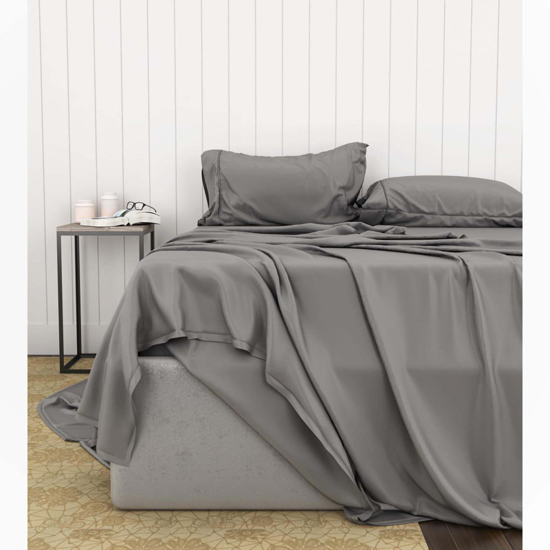 Sheet Set, Full Sheet Set, White/Charcoal