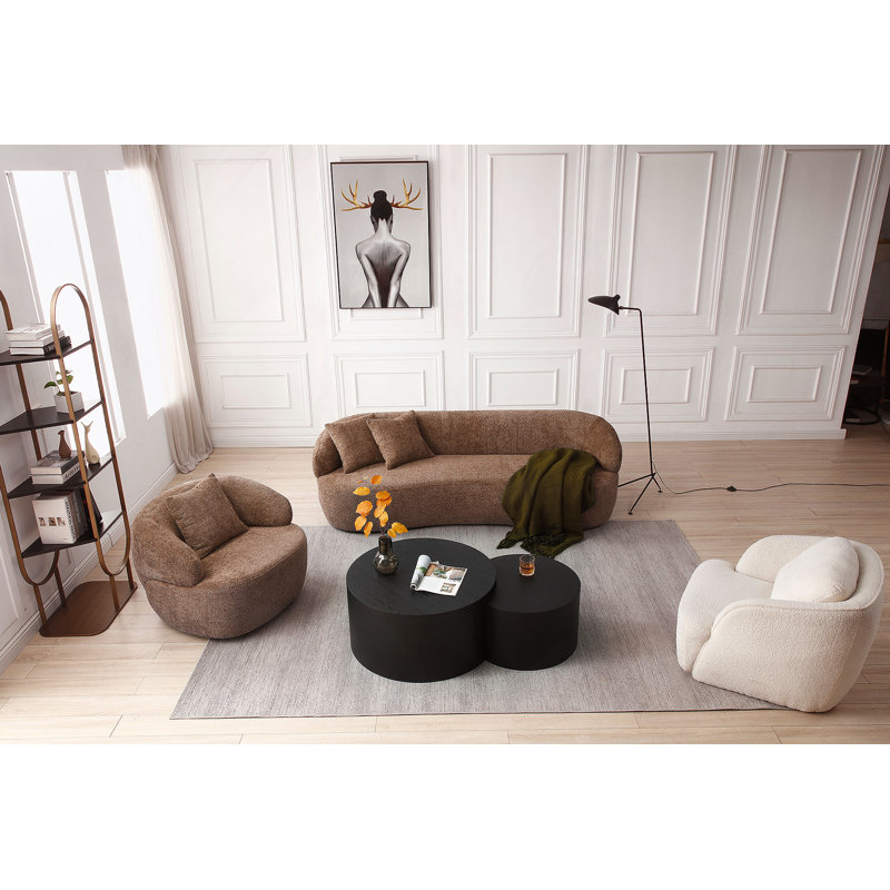 Canapé pivotant 360 ° Mid Century, Brun