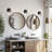 Minimalist Industrial 5.7 In. 1-light Black And Copper Wall Sconce With Glass Shade For Mirror, No Bulbs Included