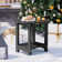Harada 18 Inch Round Outdoor Side Table Adirondack Plastic/Resin Patio Side Table Weather Resistant End Table with Storage Shelf
