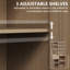 Armoire de cuisine 71 po de hauteur, huche de ferme avec support pour micro-ondes, buffet avec portes et tiroirs en rotin, naturel-940865088