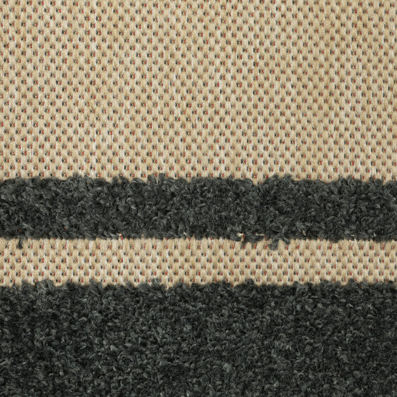 Tapis d'intérieur et d'extérieur gris charbon Laub Sand, Rectangle 6 pi 7 po x 9 pi 6 po