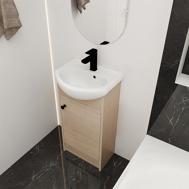 Petit meuble-lavabo autoportant de 18 pouces avec meuble-lavabo et lavabo
