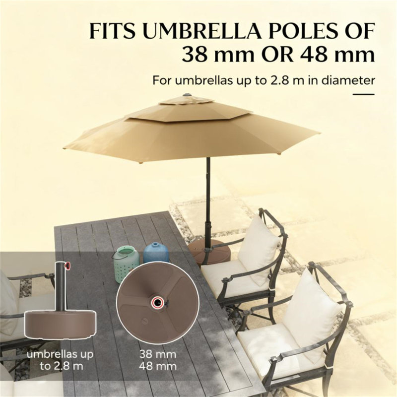 Socle de parasol, support de parasol rond pour patio, base de parasol d'extérieur robuste
