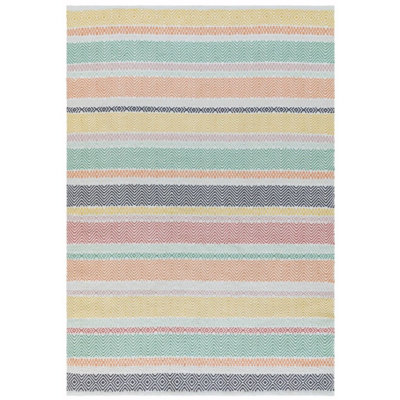 Navasota Rectangle Geometric Hand Knotted Flokati Indoor / Outdoor Area Rug