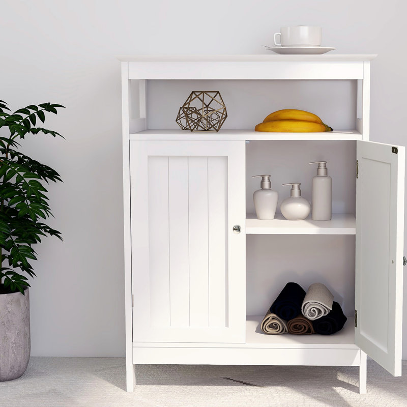 Armoire de rangement blanche avec double volets, peinture, espace généreux, finition d'assemblage simple, rangement spacieux, guidage facile