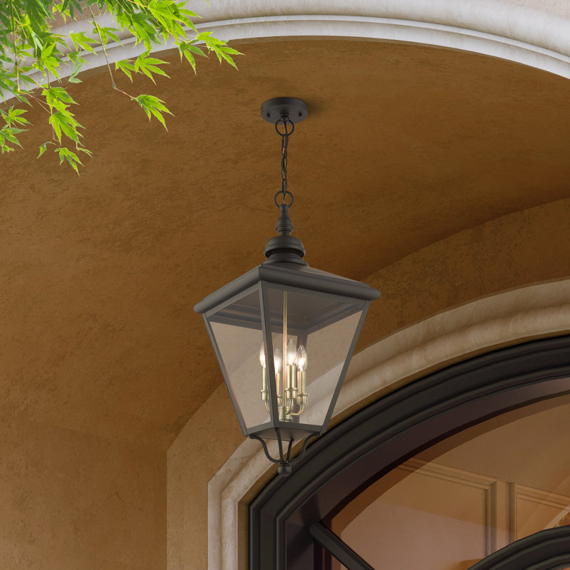 Lanterne suspendue d'extérieur 4 lumières, Bronze