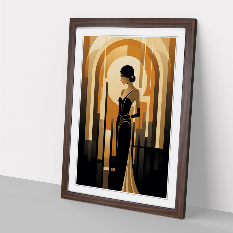 Single Picture Frame Print on Wood, Walnut Framed, 46cm H x 34cm W
