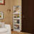 Behind The Door 69" Tall Bookcase with 4 Shelves and 5 hooks, Wall Mounted Space-Saving Narrow storage cabinet for Living Room, Children's Room, Study Room, Kitchen, Corridor-Antique White