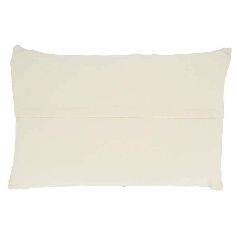 Blue and White Woven Line Cotton Blend Throw Pillow