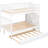 White Full/Full Bunk Bed With Trundle And Stairway - Quality Pine Wood Build, Guardrail For Protection, Generous Storage, Effortless Assembly Procedure Followed Full Over & Staircase, Robust-1540774383