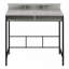 Bureau d'ordinateur, bureau personnel, debout, tablettes de rangement, l 48 po, ordinateur portable, stratifié gris, métal noir, contemporain,