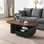 Table basse ovale, table basse en métal avec tiroir de rangement de 47,24 po-708248333