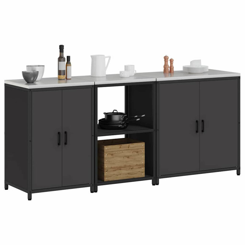 Kitchen Cabinet Set, Black