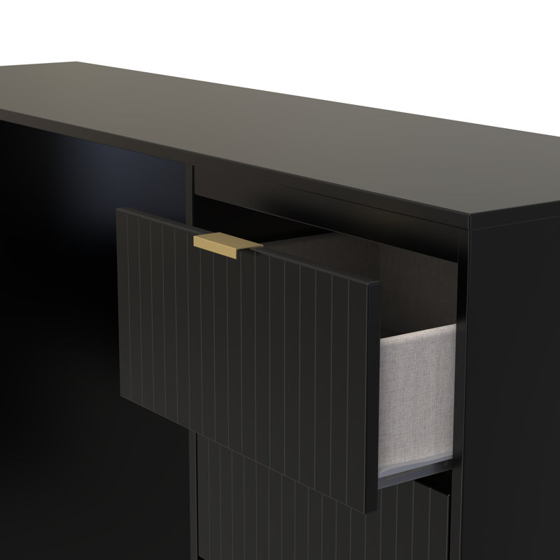 Berklie Dressing Table, Deep Black/Black Matt