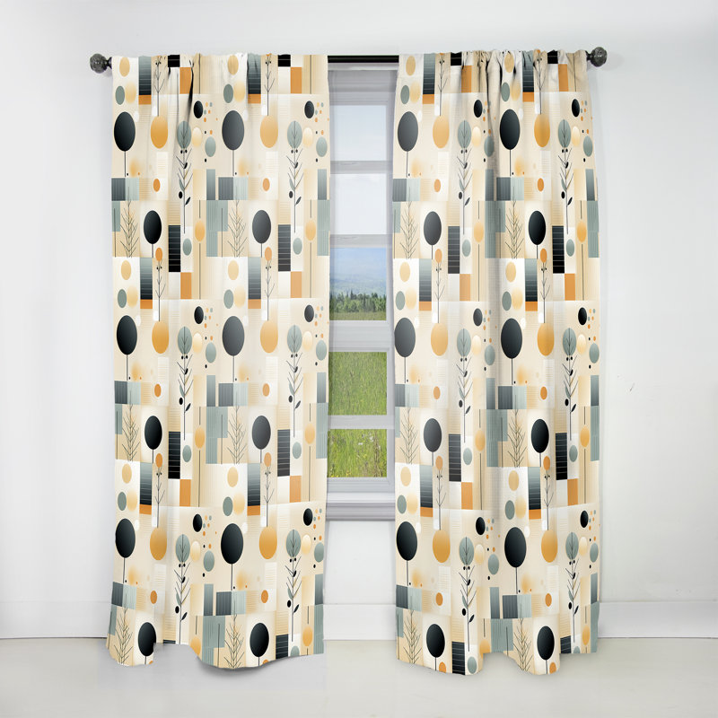Scandinavian Harmony I - Rideau abstrait - Velours obscurcissant - 1 panneau, L 52 po x L 90 po