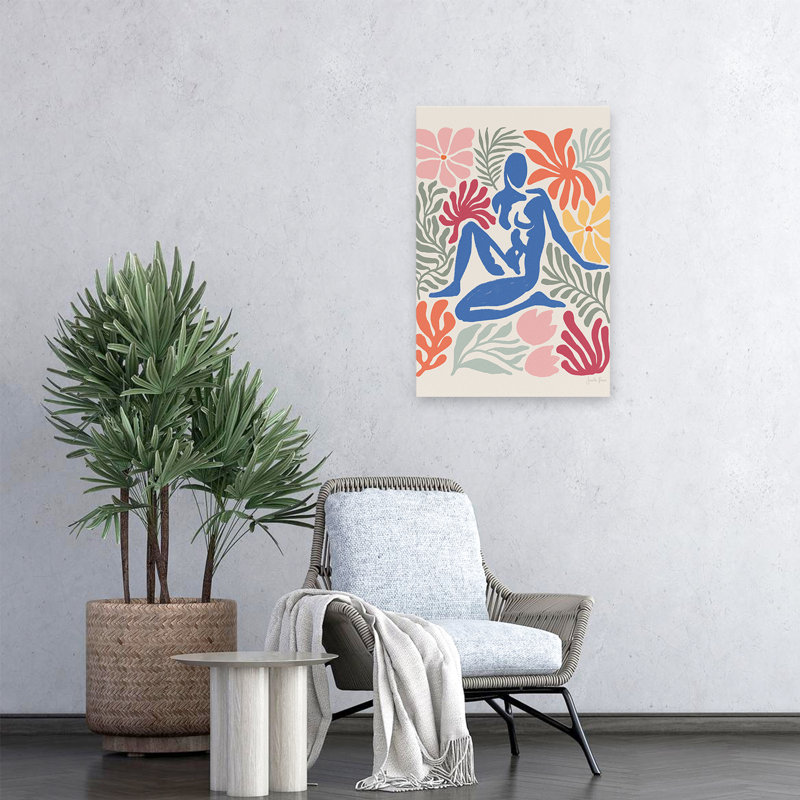 Jardin Mid-Century moderne et bohème abstrait I, H 24 po x l 16 po