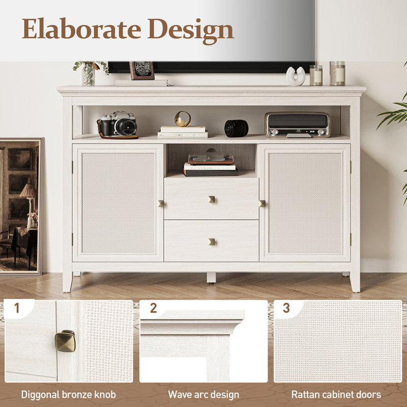 52.8" Rattan Sideboard