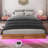 Floating Bed Frame with LED Lights, Fluted Mid Century Modern Floating Platform Bed No Box Spring Needed-1548720629