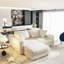 Canapé 102,4 po en velours côtelé 102,4 po, canapé rembourré moderne et confortable, sièges profonds avec coussins moelleux et 3 repose-pieds, canapé-lit convertible-261772283-250737057
