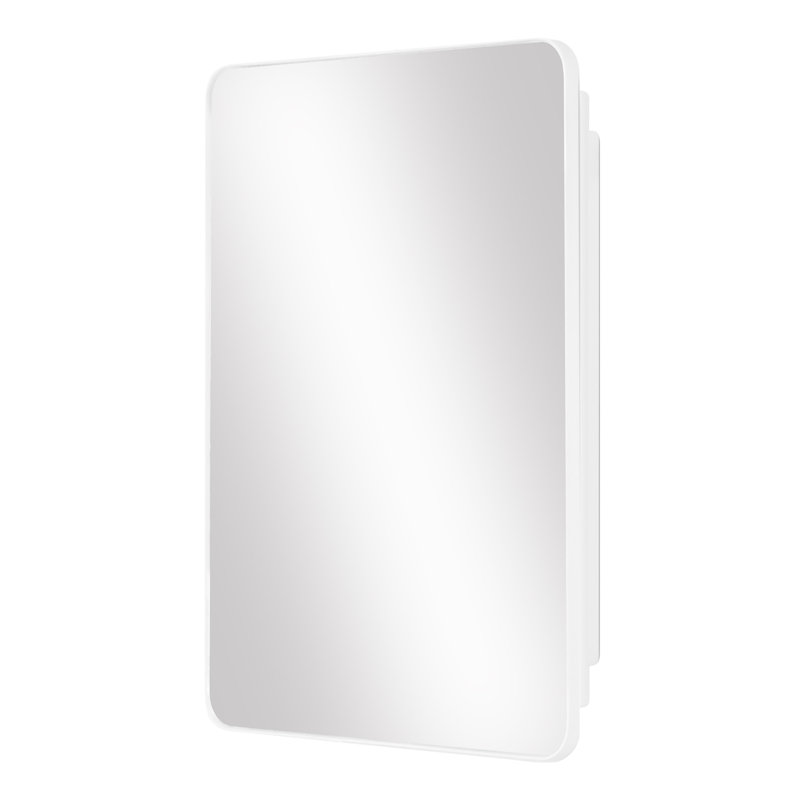  16X22 Inch White Surface Mount Or Recessed Medicine Cabinet With Round Corner Mirror And Adjustable Shelves, White