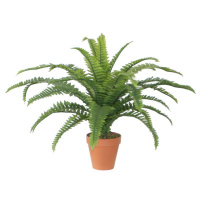 Potted Artificial Tall Green Boston Fern Plant