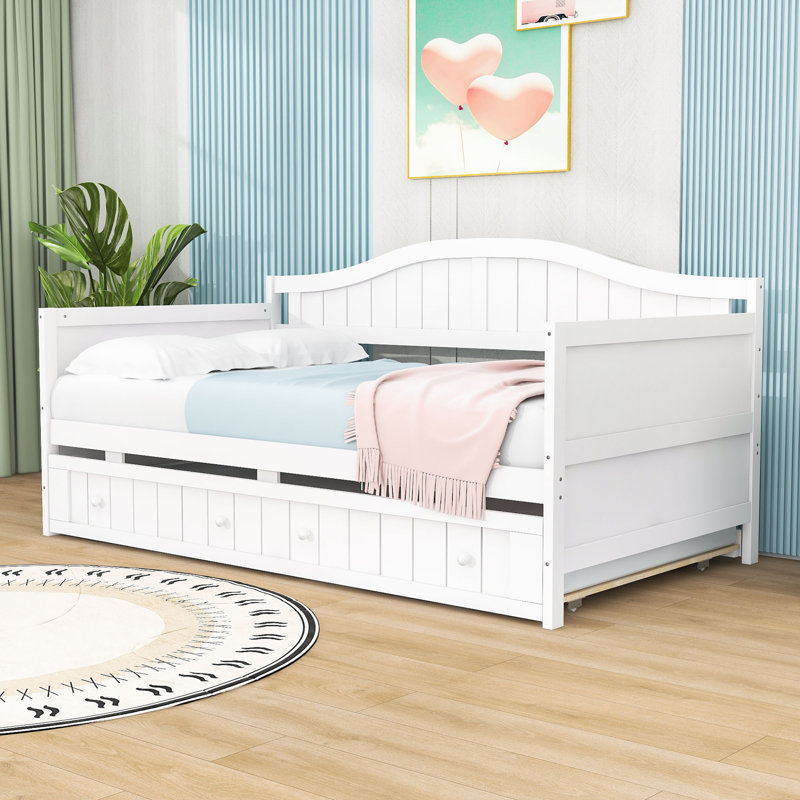 Efthim Twin Size Daybed with Trundle, White