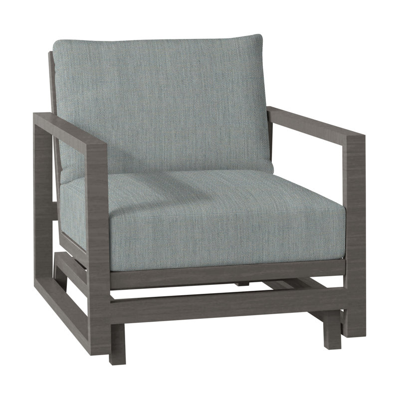Avondale Patio Lounge Chair with Cushions, Slate Grey, No Welt, Avila Natural White