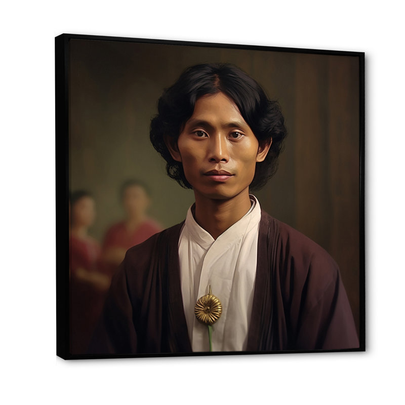 Portrait d'un jeune Indien noble, Cadre flottant noir, H 24 po x l 24 po x P 1 po