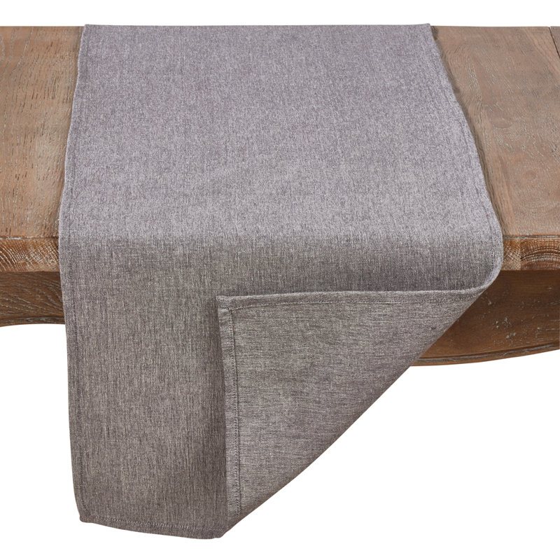 Solid Grey Cotton Table Runner 16" W X 72" L