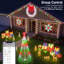 Décoration de Noël 44 po avec guirlande de Noël d'extérieur pré-éclairée et décoration de Noël à DEL chaude / programmable pour la maison
