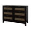 Commode en bois avec 6 tiroirs, armoire de rangement pour chambre à coucher avec poignées en métal, commodes en bois larges et commodes-801359616