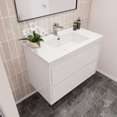 Wittig 36" Wall-Mounted Single Bathroom Vanity Set