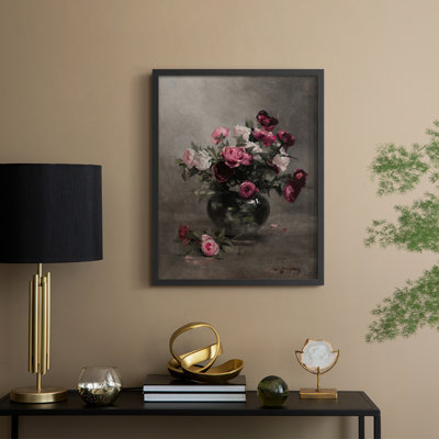 «Vintage Floral Print CCLVII», reproduction encadrée - bois massif