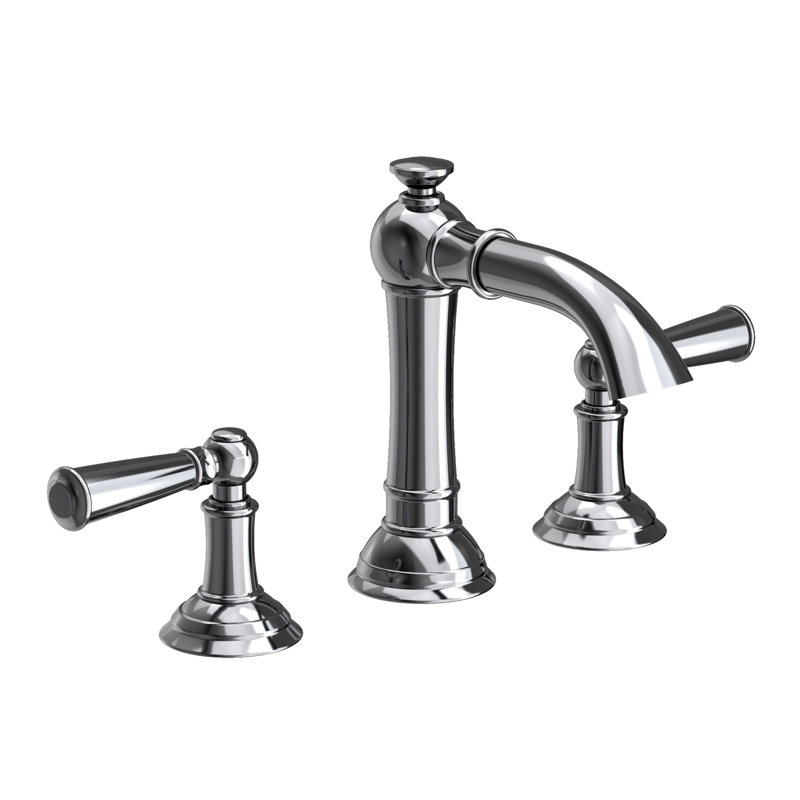 Aylesbury Widespread Bathroom Faucet with Drain Assembly, Midnight Chrome