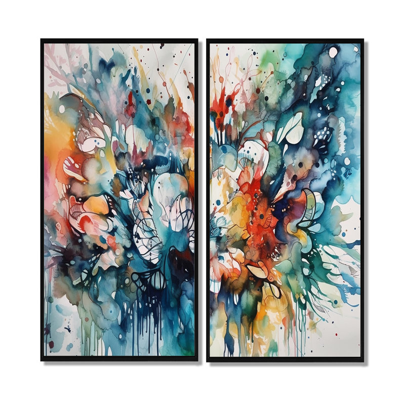 Captivating Boho Dance I - Orange, reproduction d'art moderne sur toile, 40" H x 40" W, Black, Impression encadrée flottante