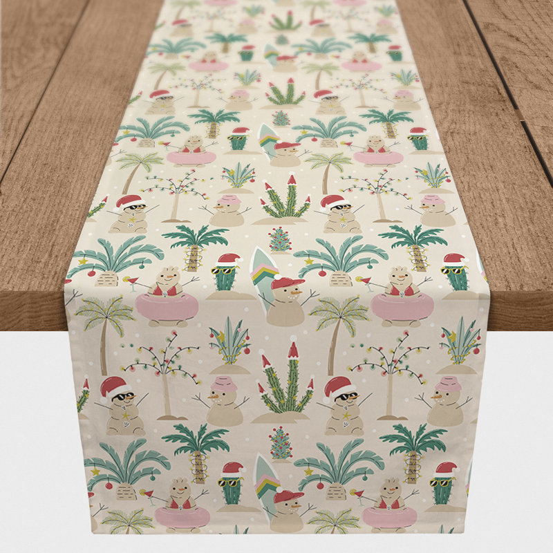 Jeshaun Rectangle Christmas Polyester Table Runner, 72" x 16"