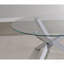 Table d'appoint chromée ronde en verre trempé
