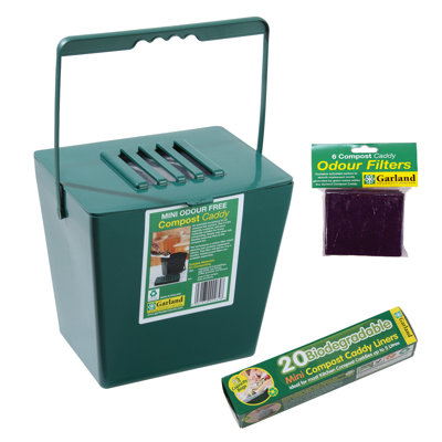 Mini chariot à compost Garland 1,3 gallons avec filtres de rechange et sacs biodégradables