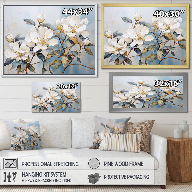 Essence de Rhododendron Simplicité IV, Cadre simple blanc, H 12 po x l 20 po x P 1 po
