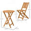 Ensemble bistro 3 pièces, meubles de patio pliants avec 2 chaises pliantes et table basse ronde