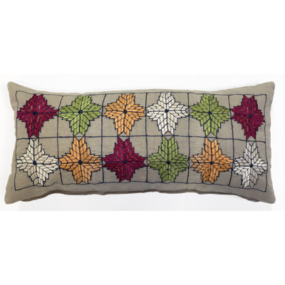 Embroidered Linen Throw Pillow