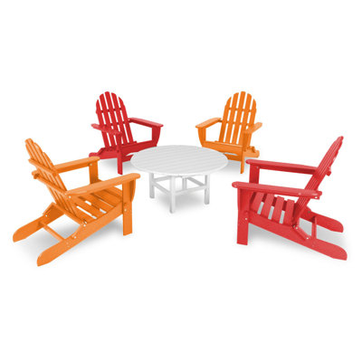 POLYWOOD® Classic Adirondack 4-Person Patio Seating Group