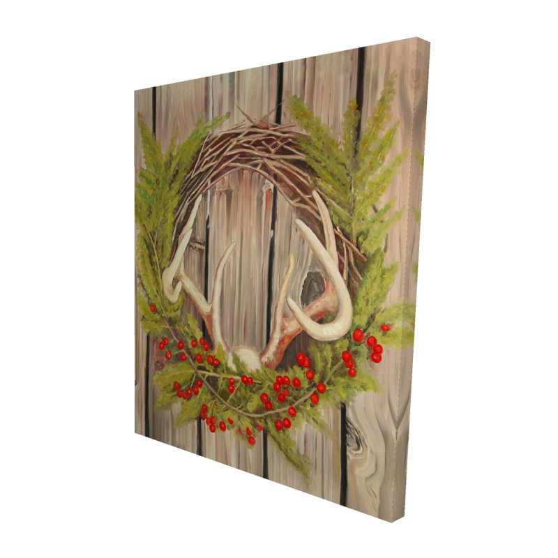 Décoration de Noël avec couronne de Noël et panache