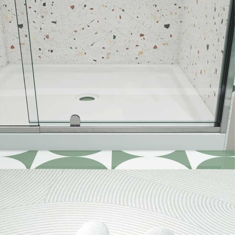 50-54" W X 71" H Piovt Swing Glass Shower Door, Pivot Frame Sliding Shower Door With 1/4"(6Mm) Clear SGCC Tempered Glass,  Shower Doors, Reversible Installation